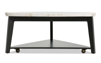 Elm Espresso & Marble Triangle Coffee Table