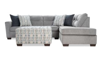 Dylan Slate 112'' 2 Piece Right Arm Facing Chaise Sectional with Ottoman
