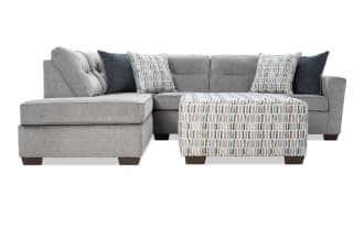 Dylan Slate 112'' 2 Piece Left Arm Facing Chaise Sectional with Ottoman