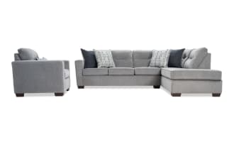 Dylan Slate 112'' 2 Piece Right Arm Facing Chaise Sectional with Chair