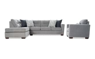 Dylan Slate 112'' 2 Piece Left Arm Facing Chaise Sectional with Chair