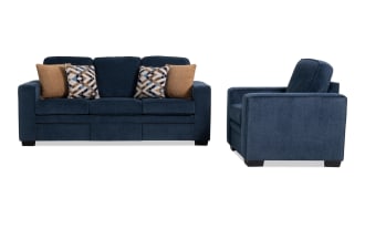 Homeworks Navy 83'' Sofa & Chair with USB & USB-C Ports