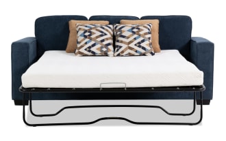 Homeworks Navy 83'' Sleeper Sofa with Queen Gel Mattress