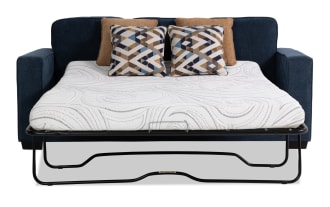 Homeworks Navy 83'' Sleeper Sofa with Queen Cooling Mattress