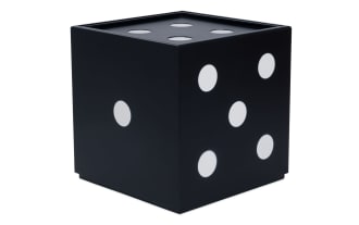 Dice Cube 19'' Black Storage Accent Table