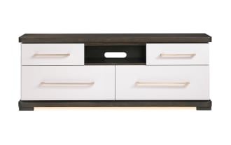 Contempo 65'' Ivory & Espresso Fully Assembled Storage TV Stand