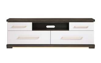 Contempo 76'' Ivory & Espresso Fully Assembled Storage TV Stand