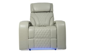 Premier Pearl Leather Massaging Power Lift Recliner with Power Headrest