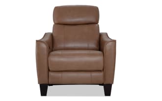 Empire Cognac Leather Power Recliner with Power Headrest