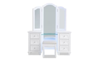 Madelyn White 6 Drawer Vanity Set
