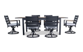 Laguna 7 Piece Gray Aluminum Outdoor Dining Set