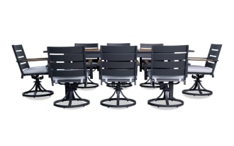 Laguna 9 Piece Gray Aluminum Outdoor Dining Set