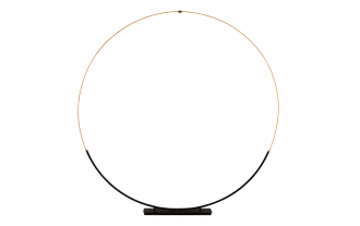 Ellis 80" black metal LED circle floor lamp with contemporary style, featuring an 80-inch illuminated circular frame and foot switch control.