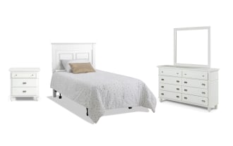 Spencer 4 Piece Twin White Panel Bedroom Set (Headboard Only)