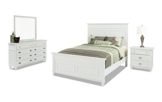 Spencer 4 Piece Queen White Panel Bedroom Set