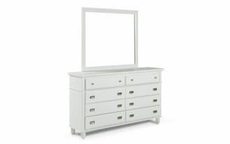 Spencer White 8 Drawer Dresser & Mirror