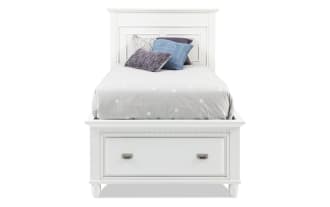 Spencer 4 Piece Twin White Storage Platform Bedroom Set