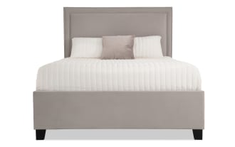 Tremont Full Gray Upholstered Storage Panel Bed