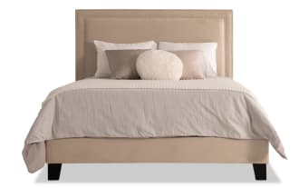 Tremont Twin Beige Upholstered Panel Bed