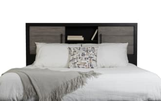 Fusion 4 Piece Twin Black & Gray Bookcase Storage Bedroom Set