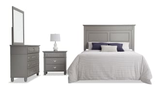 Spencer 4 Piece Queen Gray Panel Bedroom Set (Headboard Only)