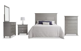 Spencer 5 Piece Full Gray Panel Bedroom Set (Headboard Only)