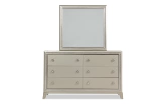 Celine Silver 6 Drawer Dresser & Mirror