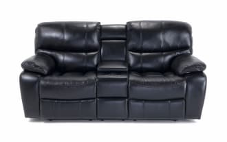 Avenger Black 78'' Power Reclining Console Loveseat with USB Port