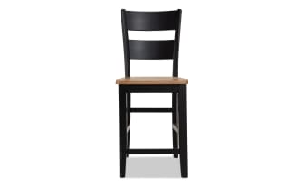 Blake Black & Natural Ladder Back Counter Height Stool