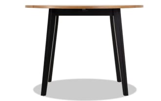 Blake Black & Natural Round Drop Leaf Dining Table