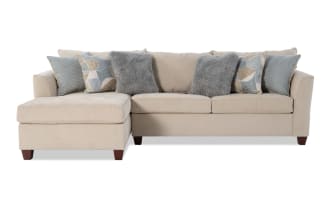 Brynn Beige 114'' 2 Piece Left Arm Facing Chaise Sectional