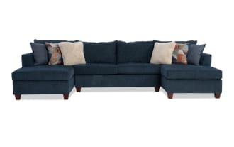 Brynn Navy 142'' 3 Piece Dual Chaise Sectional