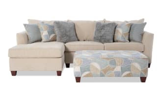 Brynn Beige 114'' 2 Piece Left Arm Facing Chaise Sectional with Ottoman