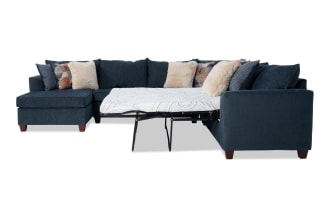 Brynn 4 Piece Sleeper Chaise Sectional with Cooling Mattress