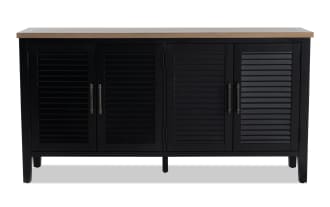 Sawyer Black 4 Door Cabinet