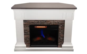 Stonebrook 23.5'' White & Brown Electric Fireplace