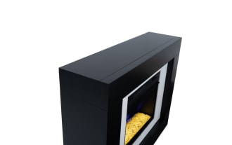 Elm 47.4'' Espresso & Marble Fully Assembled Fireplace