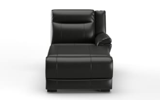 Frontier Black Leather Right Arm Facing Power Reclining Chaise