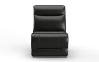 Frontier Black Leather Armless Chair