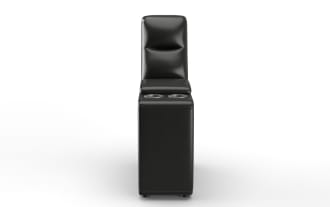 Frontier Black Leather Console with USB & USB-C Ports