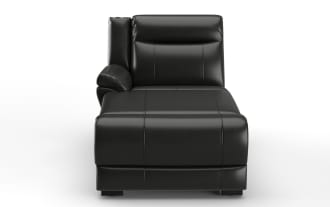 Frontier Black Leather Left Arm Facing Power Reclining Chaise