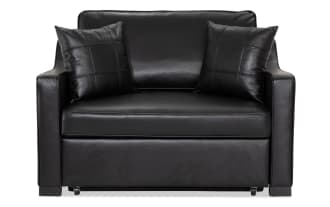 Bob-O-Pedic® Black Leather Twin Pop-Up Sleeper Chair