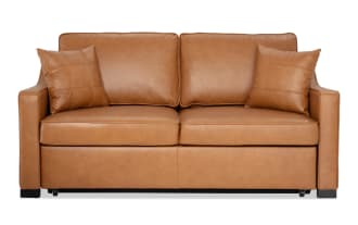 Bob-O-Pedic® Cognac Leather 73'' Queen Pop-Up Sleeper Sofa