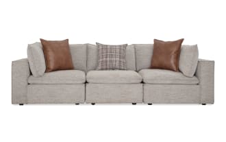 Infinity Gray 120'' 3 Piece Modular Sofa with 2 Corners, 1 Armless Chair