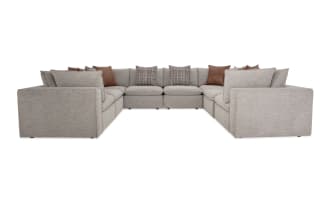 Infinity Gray 151'' 8 Piece Modular Sectional with 4 Armless Chairs, 4 Corners