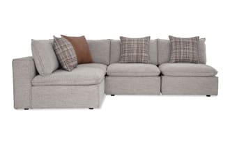 Infinity Gray 147'' 4 Piece Modular Sectional with 3 Armless Chairs, 1 Corner