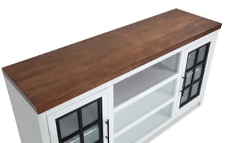 Modern Farmhouse 60'' White & Brown Fully Assembled Storage TV Stand