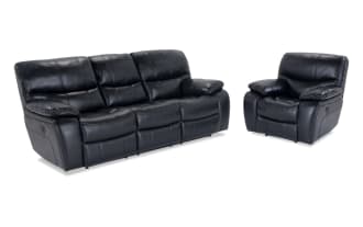 Avenger Black 89'' Power Reclining Sofa & Recliner with USB Port