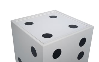 Dice Cube 19'' White Storage Accent Table