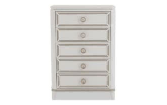 Glitz White 5 Drawer Chest